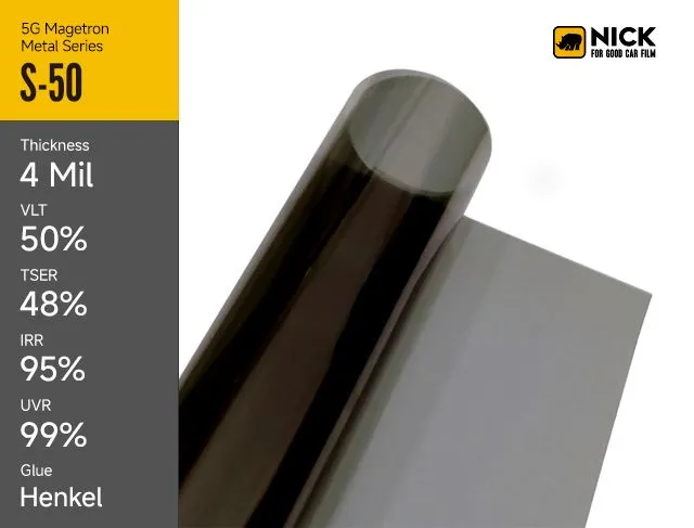 कारों के लिए मेटलाइज़्ड फिल्म टिंट और मेटालिक विंडो फिल्में आराम बढ़ाती हैं